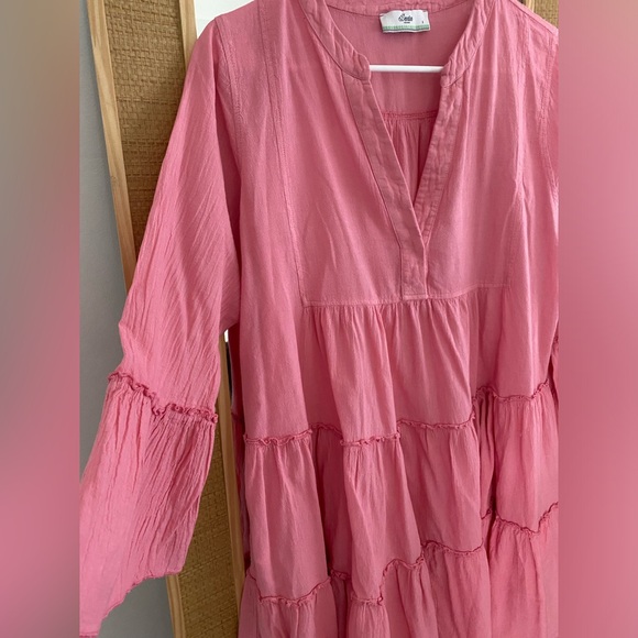 Devotion Twins pink cotton tiered dress - Picture 3 of 3